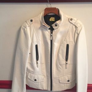 Winter White Leather Jacket